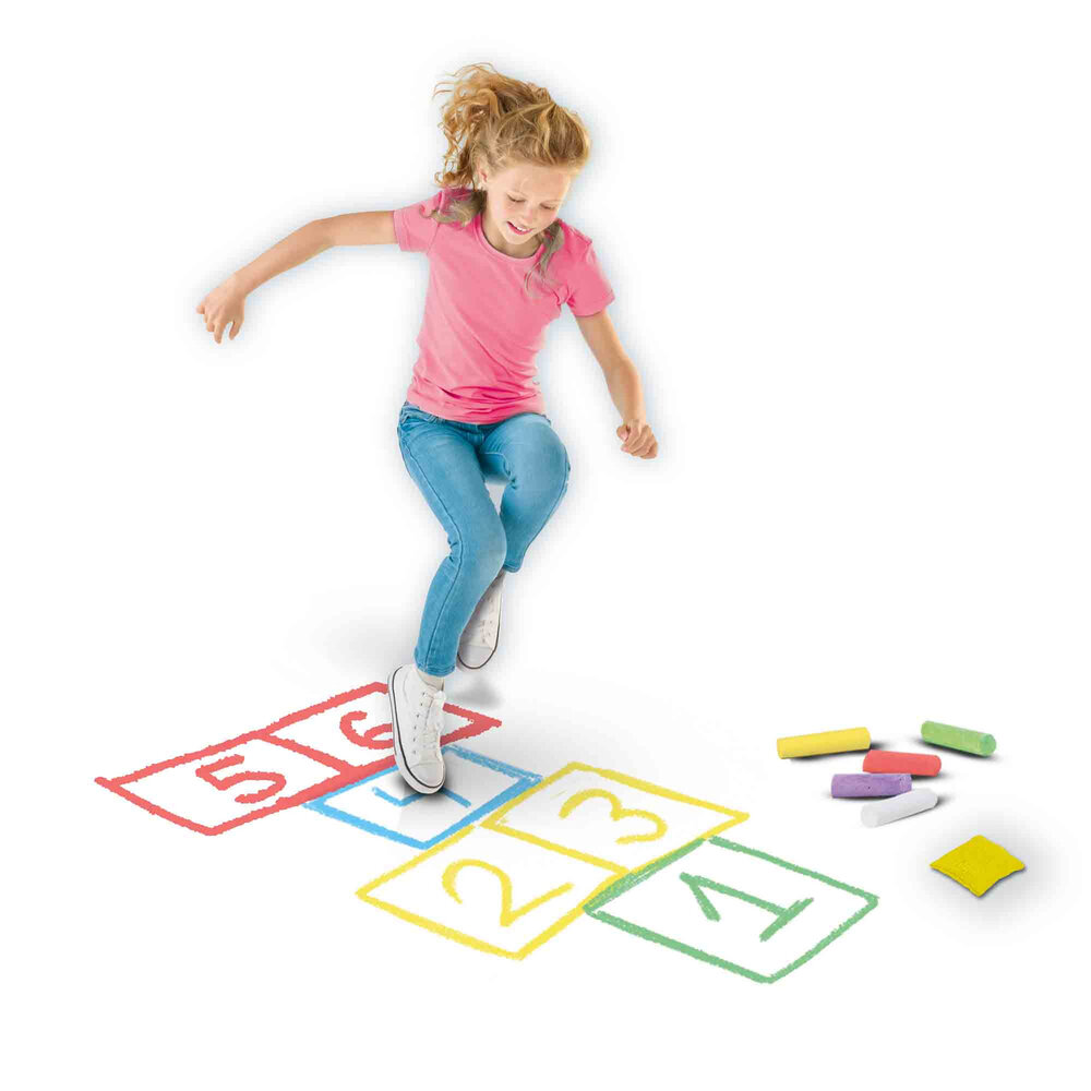 SES 5-in-1 side walk chalk games
