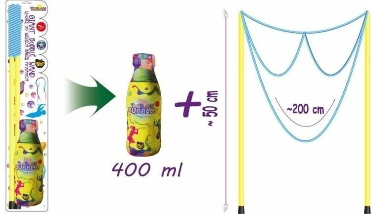Tuban Riesige Seifenblase Zauberstab - Form L&auml;cheln + 400 ml Fl&uuml;ssigkeit