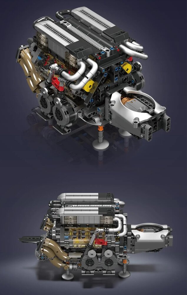 Mould King 10131 Supercar V16 Engine