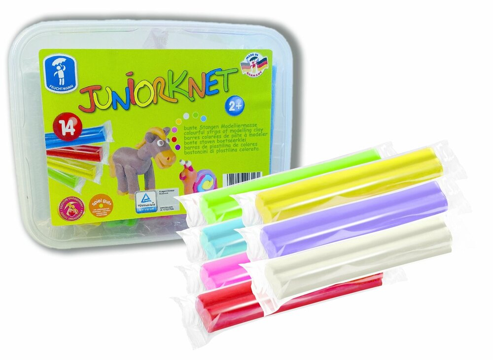 JUNIORKNET box maxi, 14 staven, 7 kleuren in opbergbox