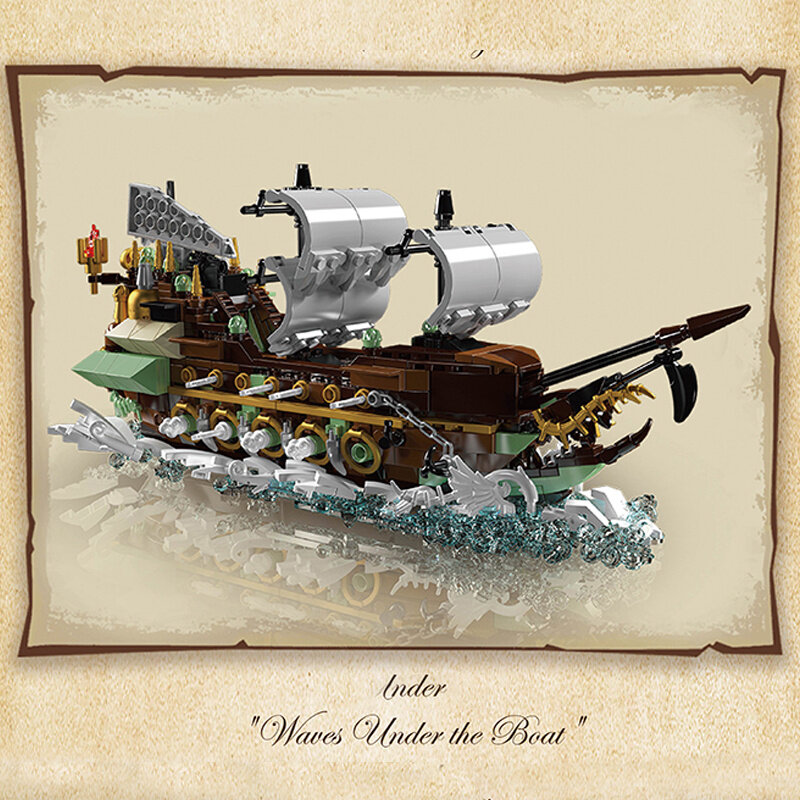 Mould King 10067 Flying Dutchman in een Fles