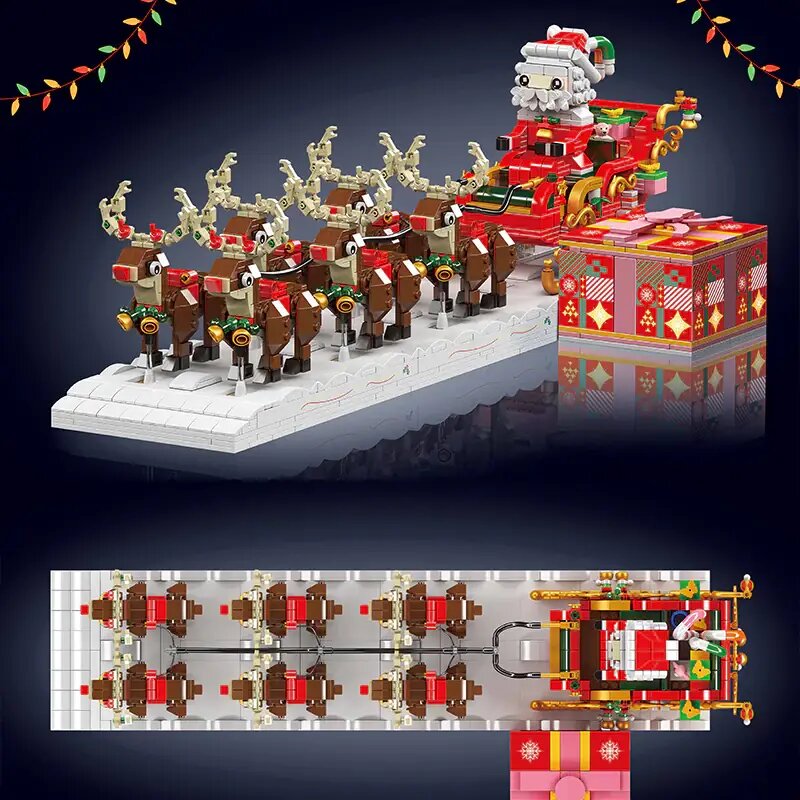 Mould King 10154 Kerstman op Arreslee