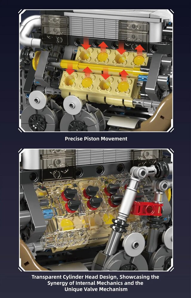 Mould King 10131 Supercar V16 Engine