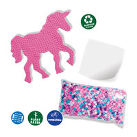 Beedz Green - B&uuml;gelperlenset Einhorn &ndash; &Ouml;ko-B&uuml;gelperlen - Eco-Stiftplatte