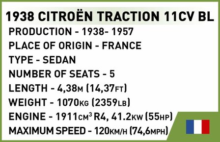 COBI  WW2 2266 - Citro&euml;n Traction 11CV BL