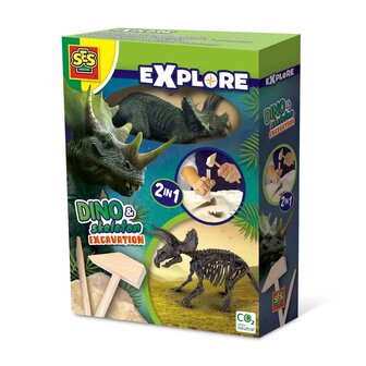 SES - Explore - Dino und Skelett ausgraben 2 in 1 - Triceratops