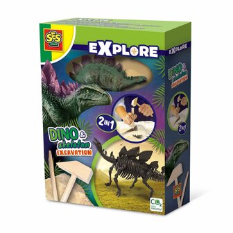 SES - Explore - Dino und Skelett ausgraben 2 in 1 - Stegosaurus