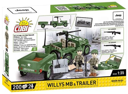 COBI 2297 WILLYS MB &amp; Trailer