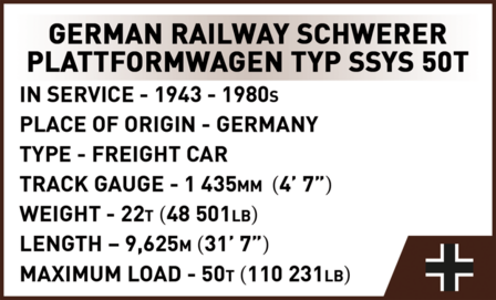 COBI 6284 German Railway Platformwagen Typ SSY