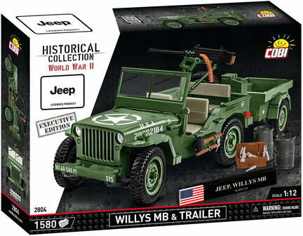 COBI 2804 Willys MB +Trailer &amp; M2 Gun