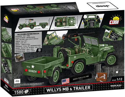 COBI 2804 Willys MB +Trailer &amp; M2 Gun