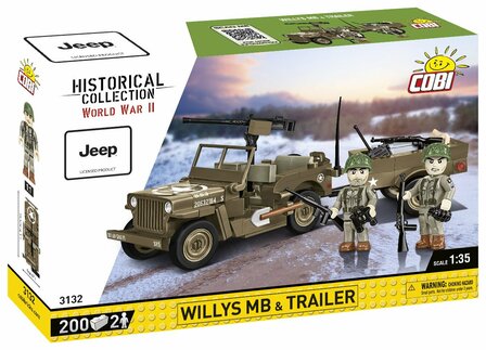 COBI 3132 WILLYS MB &amp; Trailer