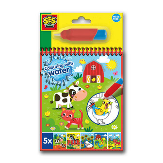 Kleuren met water kleurboek Boerderij