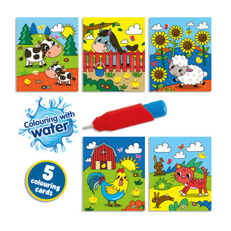 Kleuren met water kleurboek Boerderij