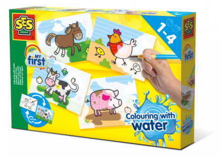 Kleuren met water - Boerderij dieren