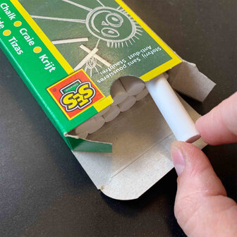 SES Creative - 00200 - Krijt wit 12 stuks - stofvrij - makkelijk uitwasbaar - schoolkrijt
