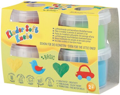 Feuchtmann 628 0587 - Kinderzachte klei basic 4x80 gram