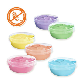 SES Creative - 00397 - Pastel Vingerverf - Zachte kleuren - 6 potjes x45ml