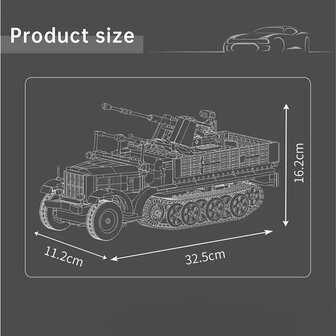 Mould King 20048 Sd.Kfz.7 met  3.7cm Flak