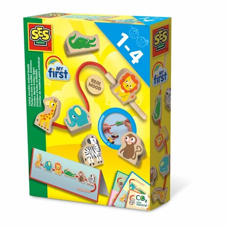 SES Creative My First – Holztiere-Perlen auffädeln