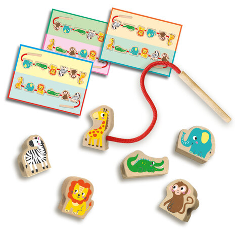 SES Creative My First – Holztiere-Perlen auffädeln