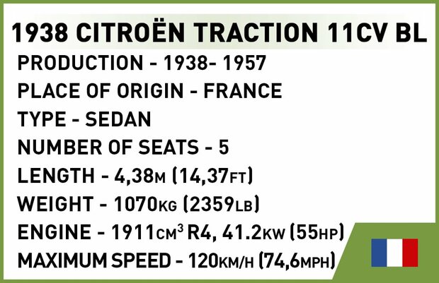 COBI  WW2 2266 - Citroën Traction 11CV BL