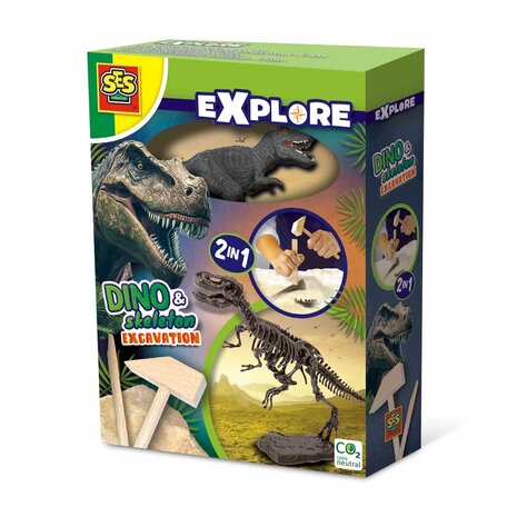 SES - Explore - Dino und Skelett ausgraben 2 in 1 - T-rex