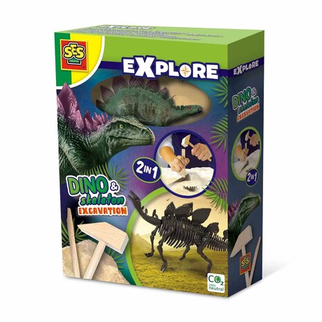 SES - Explore - Dino und Skelett ausgraben 2 in 1 - Stegosaurus