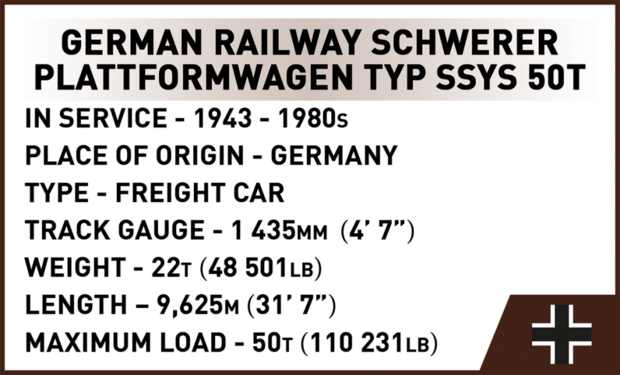 COBI 6284 German Railway Platformwagen Typ SSY