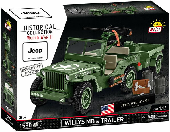 COBI 2804 Willys MB +Trailer & M2 Gun