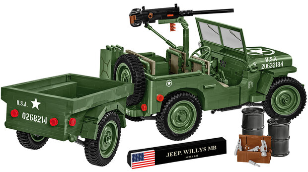 COBI 2804 Willys MB +Trailer & M2 Gun