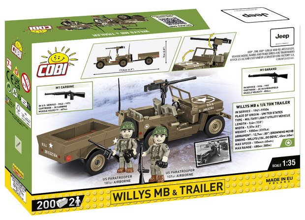 COBI 3132 WILLYS MB & Trailer