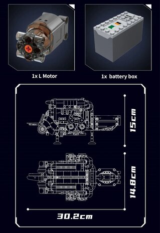 Mould King 10131 Supercar V16 Engine