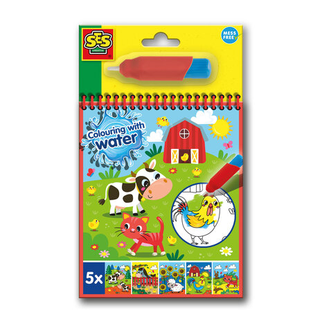 Kleuren met water kleurboek Boerderij