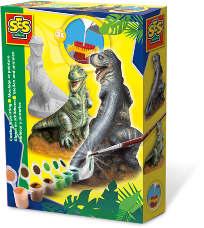 Gieten en schilderen - T-rex