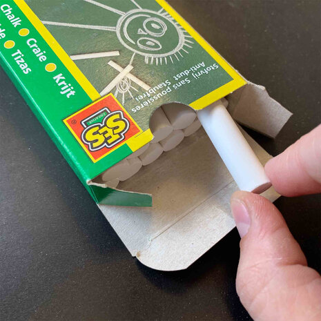 SES Creative - 00200 - Krijt wit 12 stuks - stofvrij - makkelijk uitwasbaar - schoolkrijt