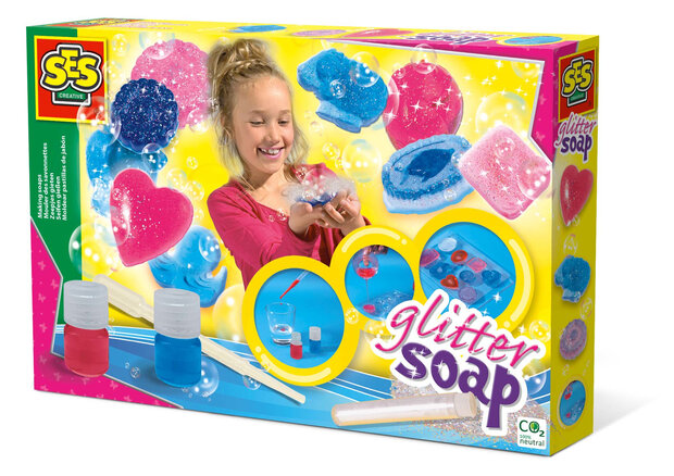 SES Creative - 00910 - Zeepjes Gieten - glitter zeep - zelf zeep maken - verschillende vormpjes