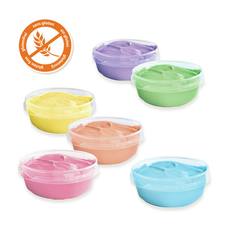 SES Creative - 00397 - Pastel Vingerverf - Zachte kleuren - 6 potjes x45ml