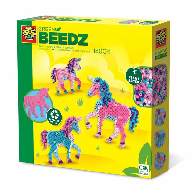 Beedz Green - B&uuml;gelperlenset Einhorn &ndash; &Ouml;ko-B&uuml;gelperlen - Eco-Stiftplatte