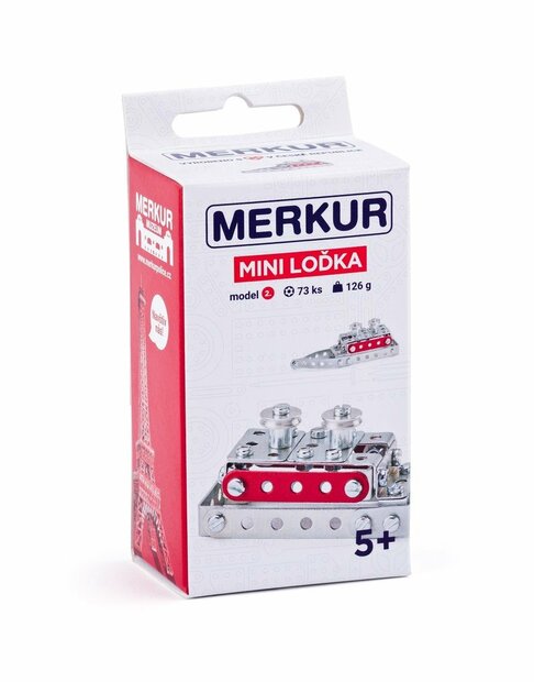 Merkur - Mini 52 -  Boat - metal construction set - 73 parts