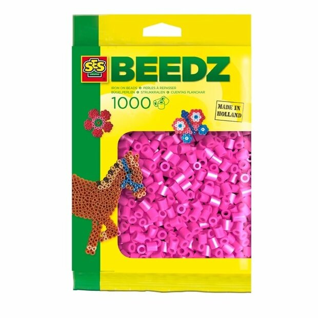 Beads 1000 pieces neon pink