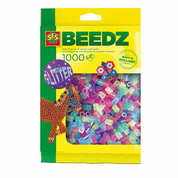 Iron on beads 1000 mix glitter