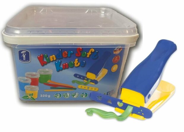 Feuchtmann 628 0544 - Kinder-Soft-Knete - 4 x 80 gram - clay press with tools