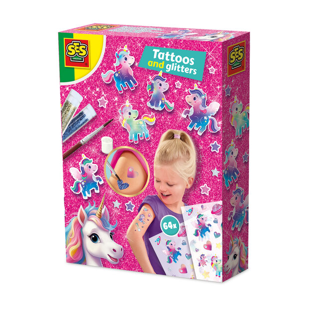  SES Creative - 14724 - Unicorn - Tattoos en glitters