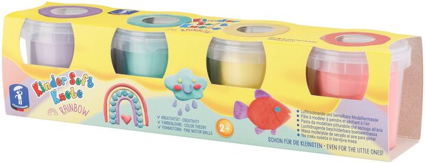 Feuchtmann 628 0519 - Children's Soft clay 4x 150 grams - Rainbow