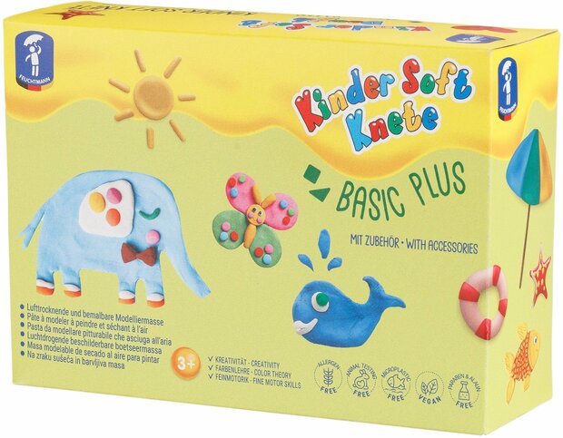 Feuchtmann 628 0527 - Kinder Soft clay - basic plus - 6x 150 grams plus tools