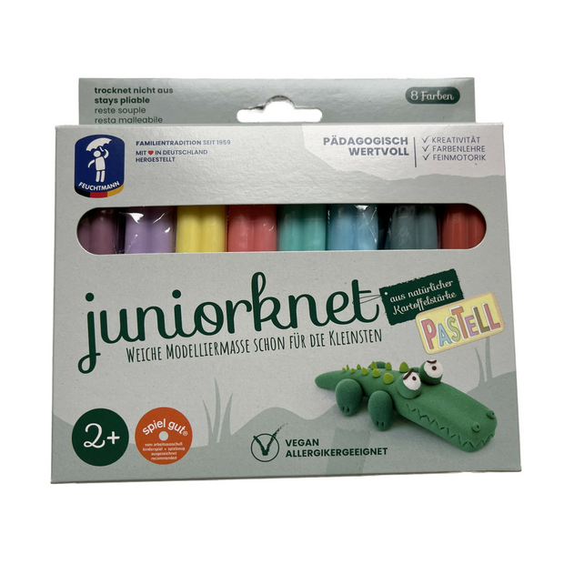 JUNIORKNET basic, 8 Farben - 8 x 33 gramm - Pastell