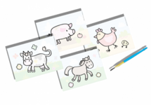 Colouring with water - Farm animals